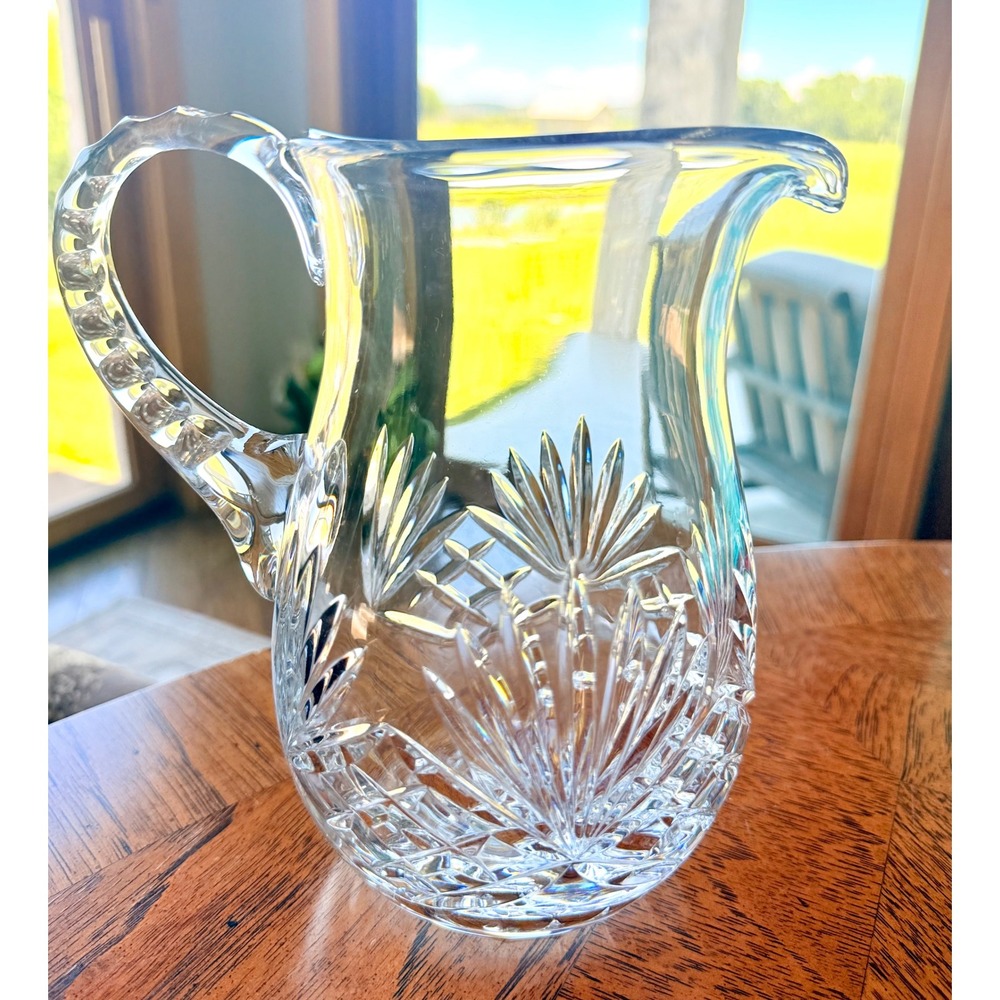 Rogaska Richmond Crystal Pitcher Hand Cut Yugoslavia 8" Signed